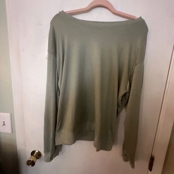 Honeydew Intimates Sage Green Off-Shoulder Sweatshirt - Picture 1 of 6